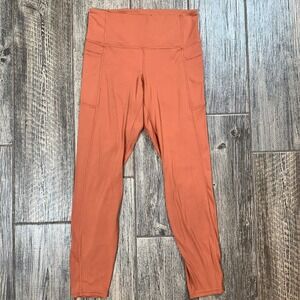Patagonia Womens‎ Medium Orange Active High Rise Capri Leggings With Pockets